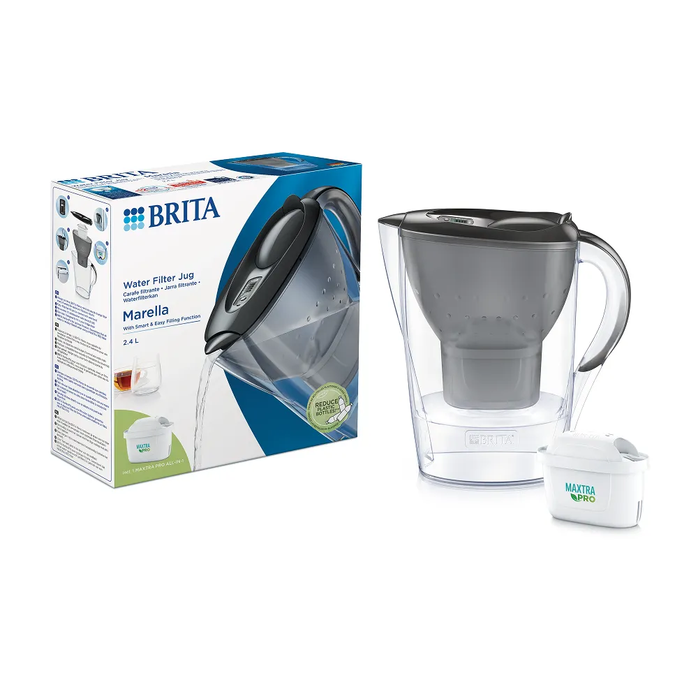 Brita Filtration Jug Marella 2.4L Graphite with Maxtra Pro Cartridge